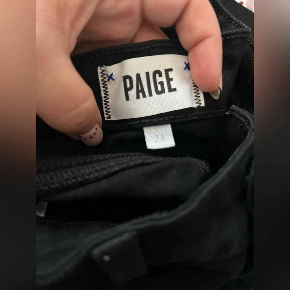 Paige Verdugo Crop Black Skinny Jeans Women’s Size 24 - Picture 7 of 7